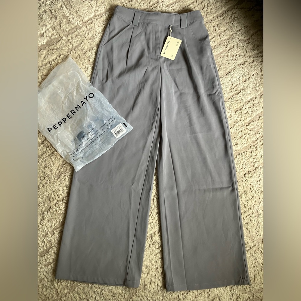Peppermayo Elle Wide Leg Tailored Pants Gray size 4 - Picture 6 of 14